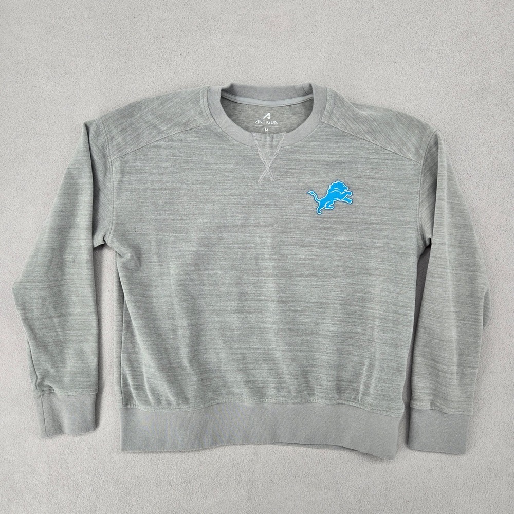 Antigua Womens Medium Detroit Lions Sweatshirt Gray Heathered Gameday